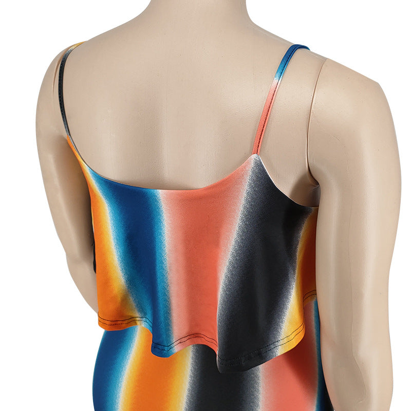 Plus Size Women's Summer Print Strap Sexy Bodycon Dress 18