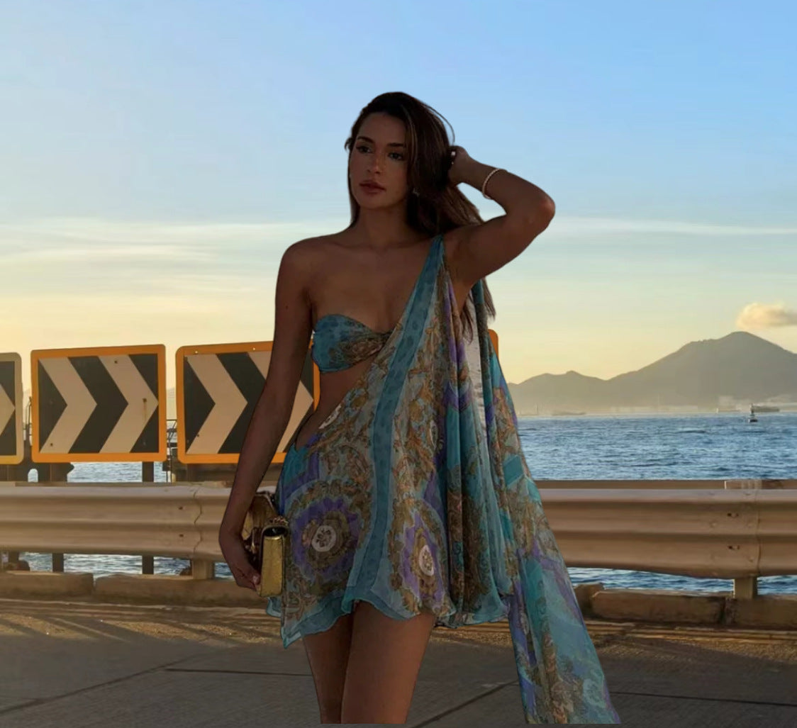 Spring Summer Women's Sexy Slash Shoulder Formal Party Evening Dress 4