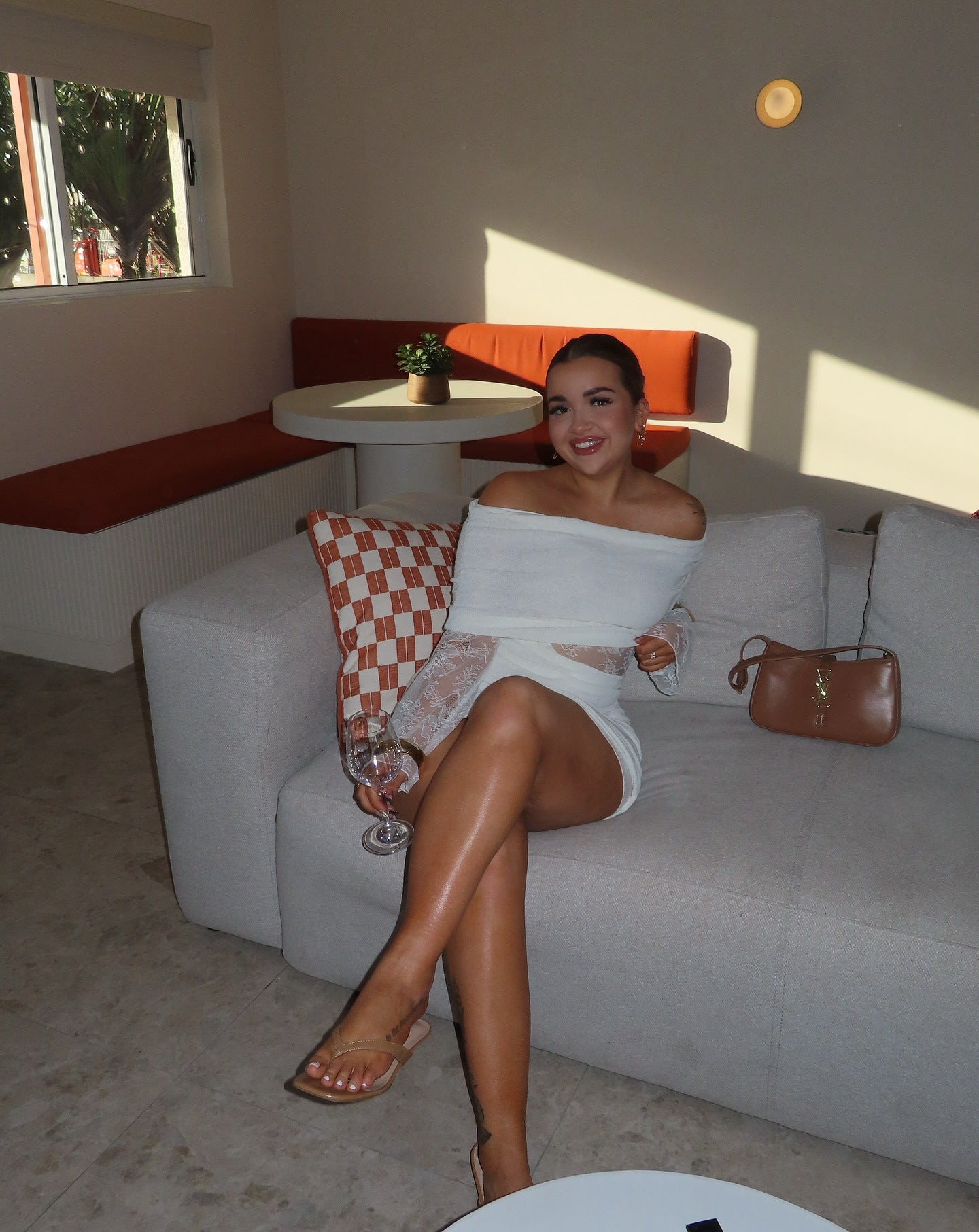 Women's Chic Lace Patchwork Off-Shoulder Knit Short Dress 11