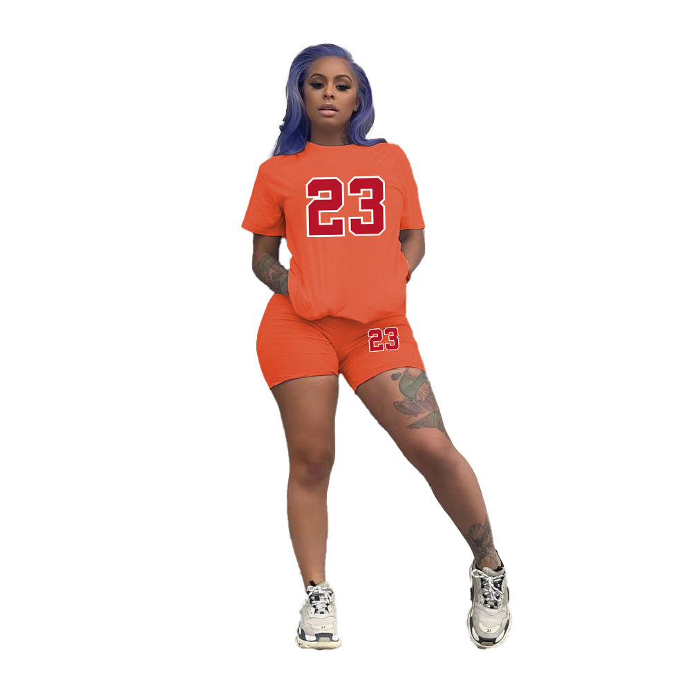 Plus Size Women'S T-Shirt Shorts Set Two Piece Tracksuit 9