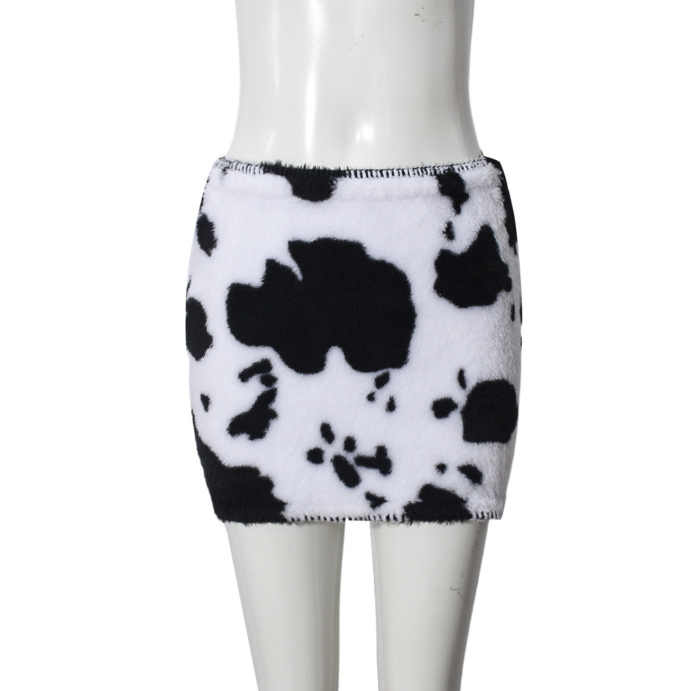 Women Yarn-dyed Lambskin Skirt 8