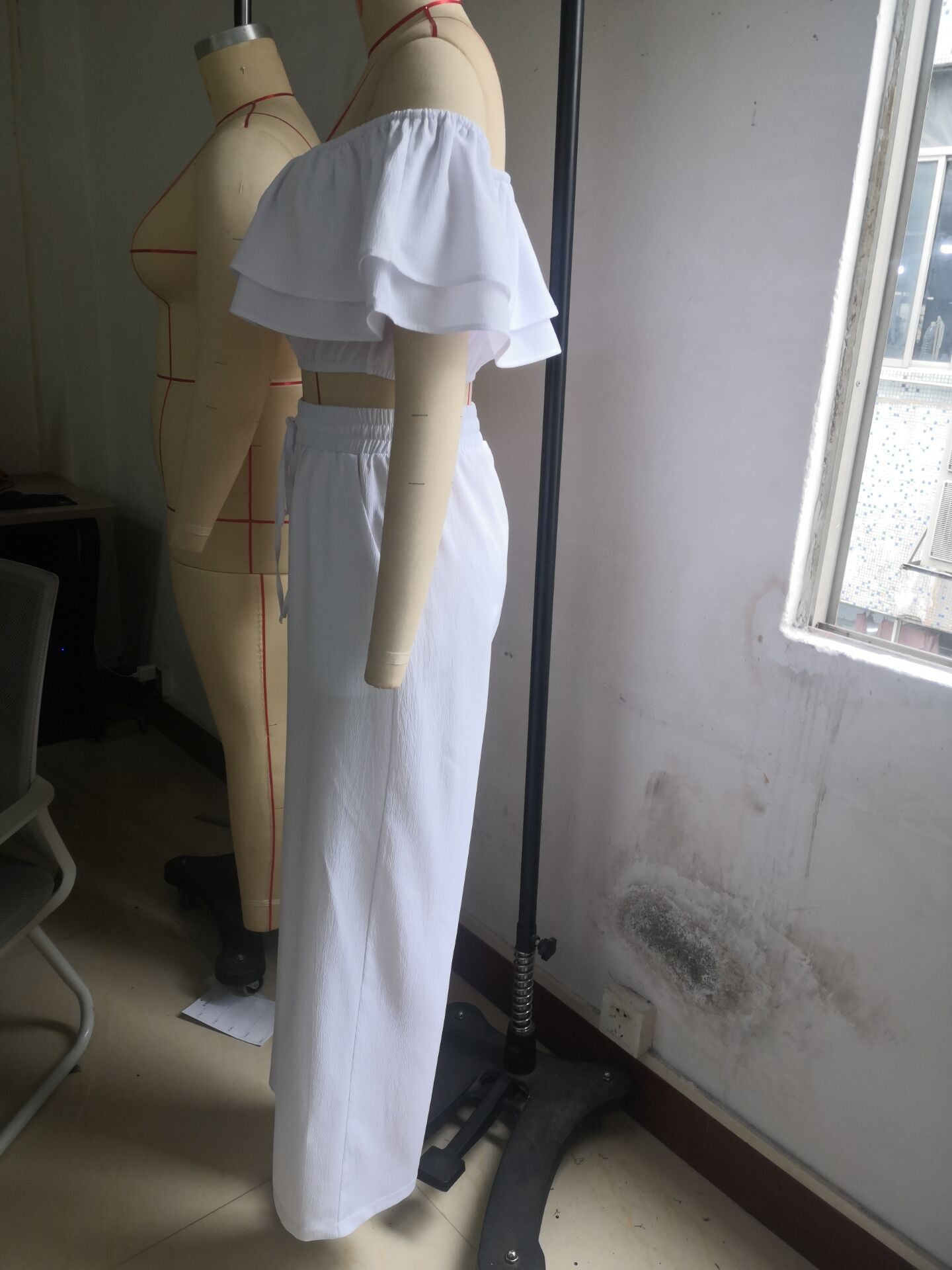 Women Casual Ruffled Top and Pants Two-piece Set 12