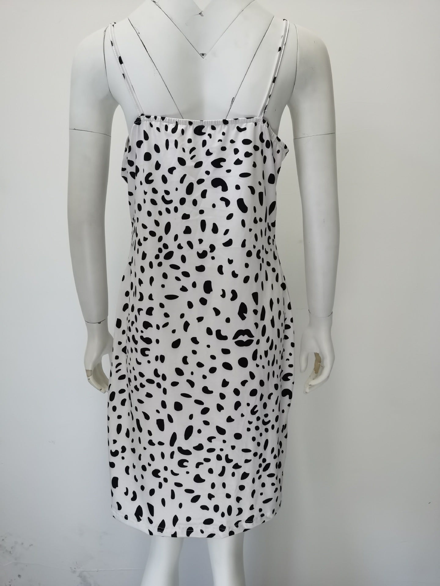 Women Leopard Print V-Neck Strap Dress 12