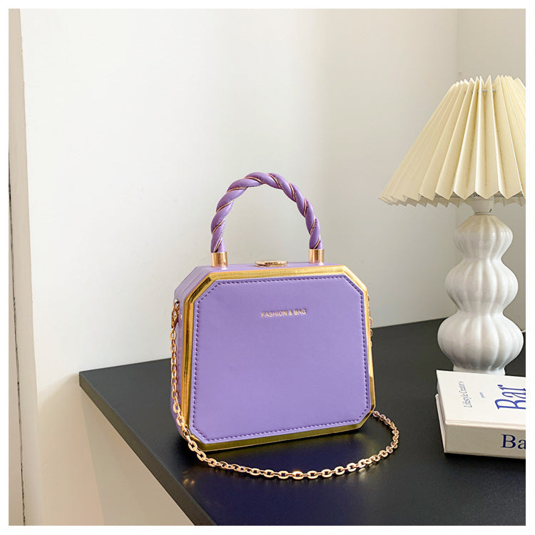 Small Bag Women's Fashion Chain Bag Hard Shell Handbag Shoulder Crossbody Box Bag 18