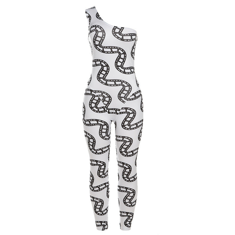 Summer Women Sleeveless Print Sports Jumpsuit 7