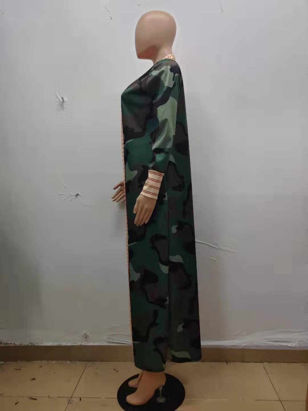 Women printed lips leopard print Long jacket 35