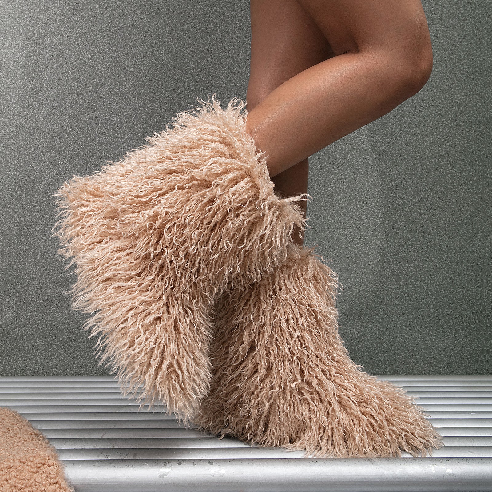 Wool Boots For Women Winter Imitation Fur Snow Boots 25