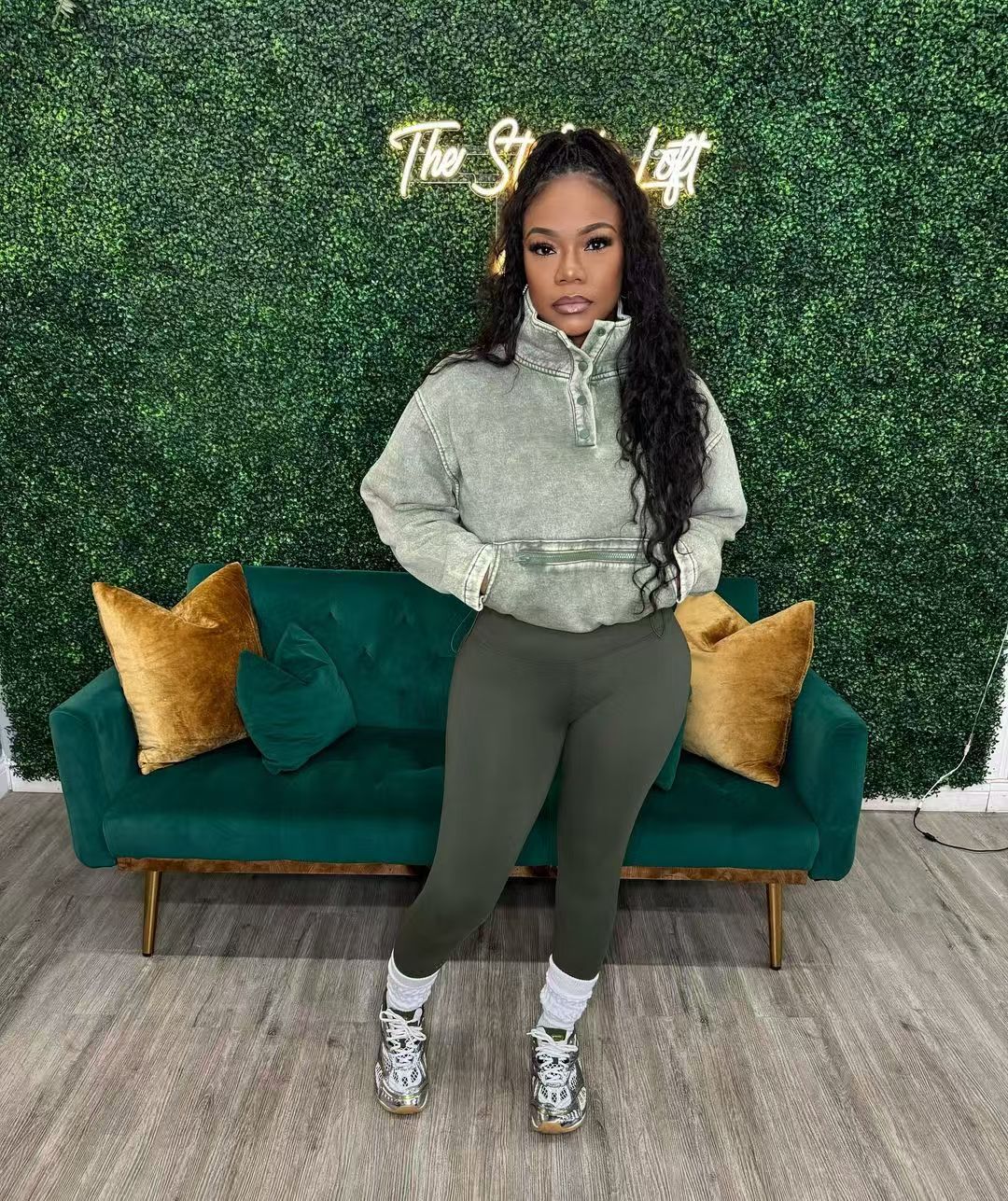 Women washed long-sleeved zipper pocket top and Pants Two Piece Set 10