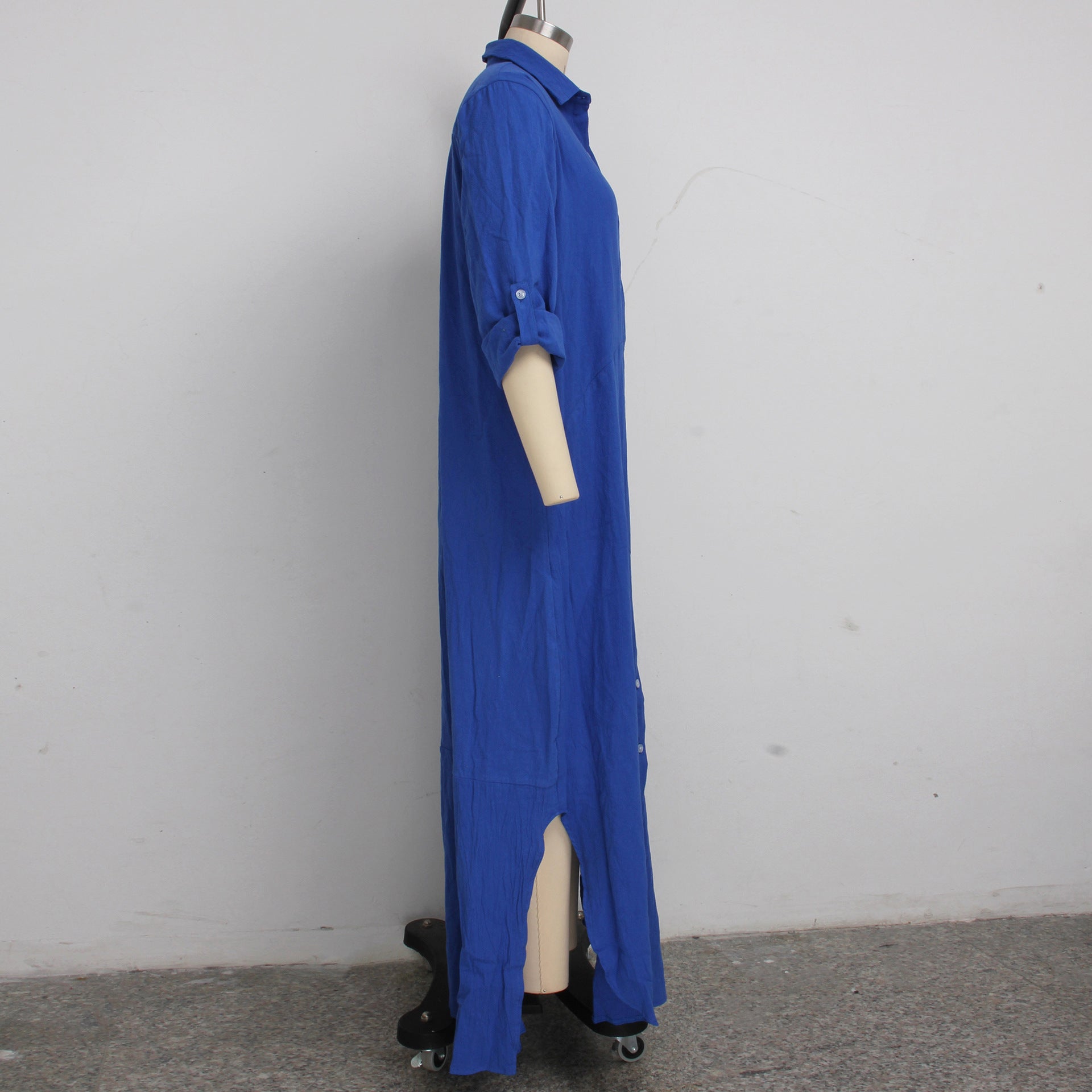 Sexy Fashion Solid Color Women's Shirt Dress 15