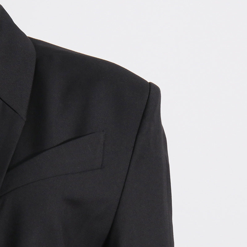 Women Fall French Career Casual mesh Patchwork See-Through Blazer 12