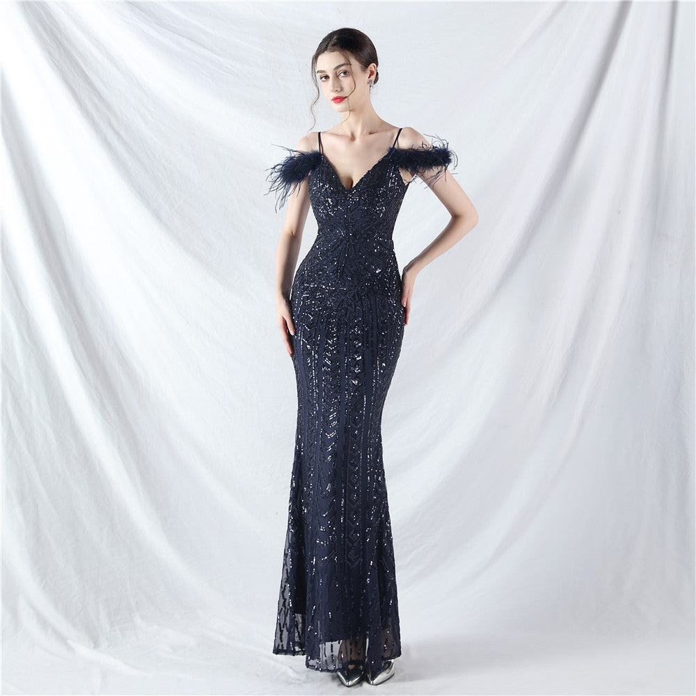 Luxury Sequins Plus Size Formal Party Evening Dress 9