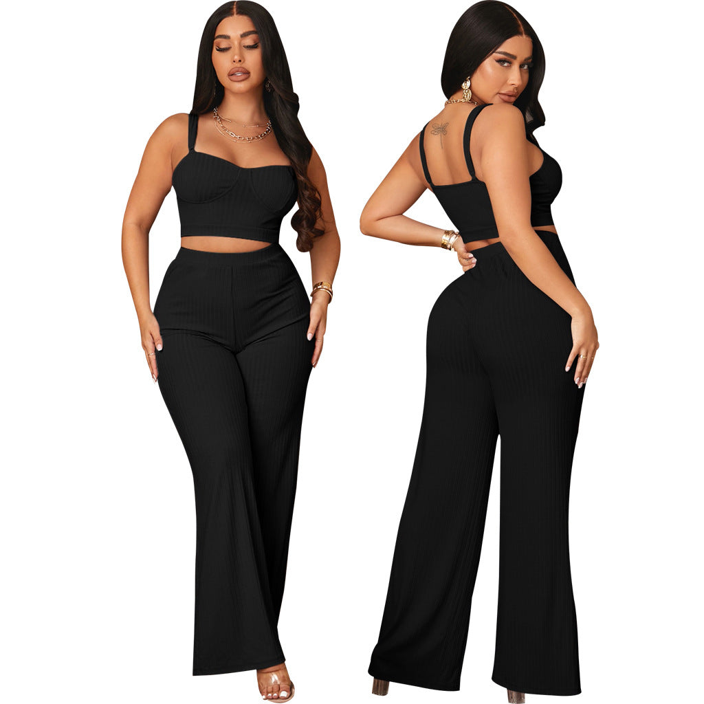 Women's Sexy Fashion Solid Casual Two-Piece Set