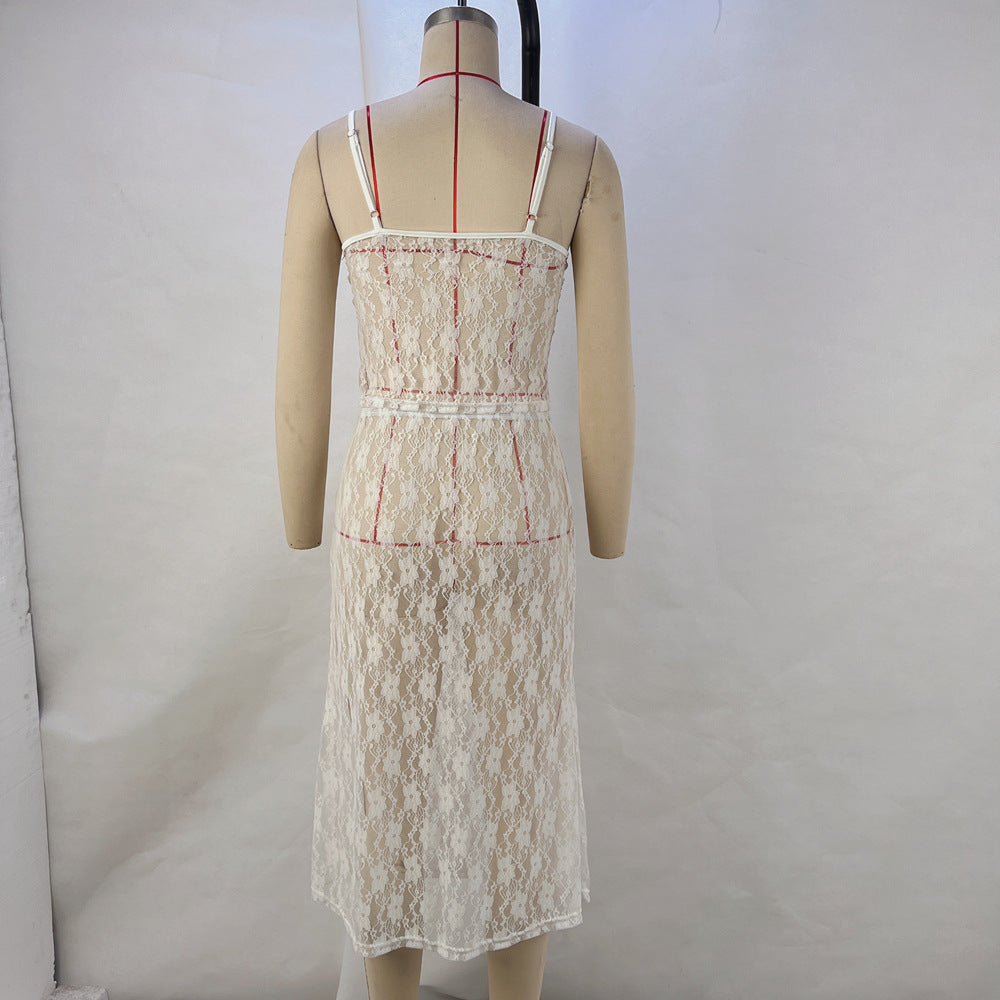 Women Lace Skirt See-Through Lace Sexy LingerieSet 10