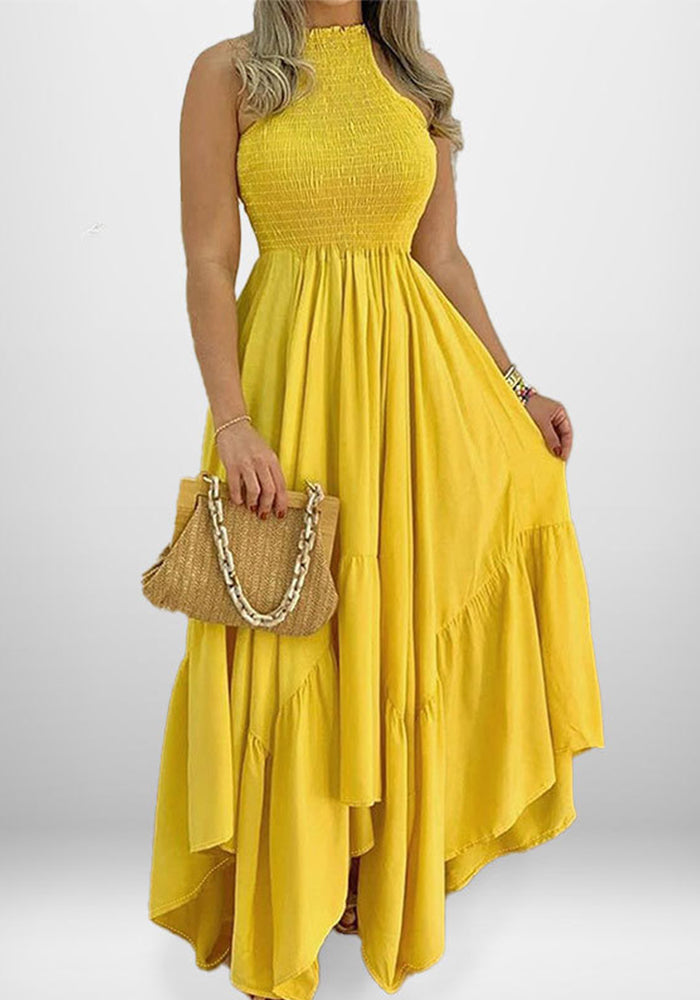 Women spring sleeveless Solid Dress
