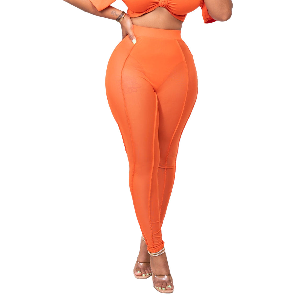 Women'S Sexy Mesh Patchwork Long Pants 5