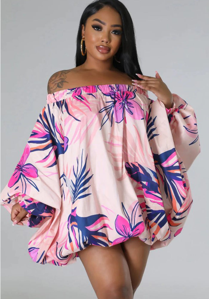 Women Loose Off Shoulder Mini Dress