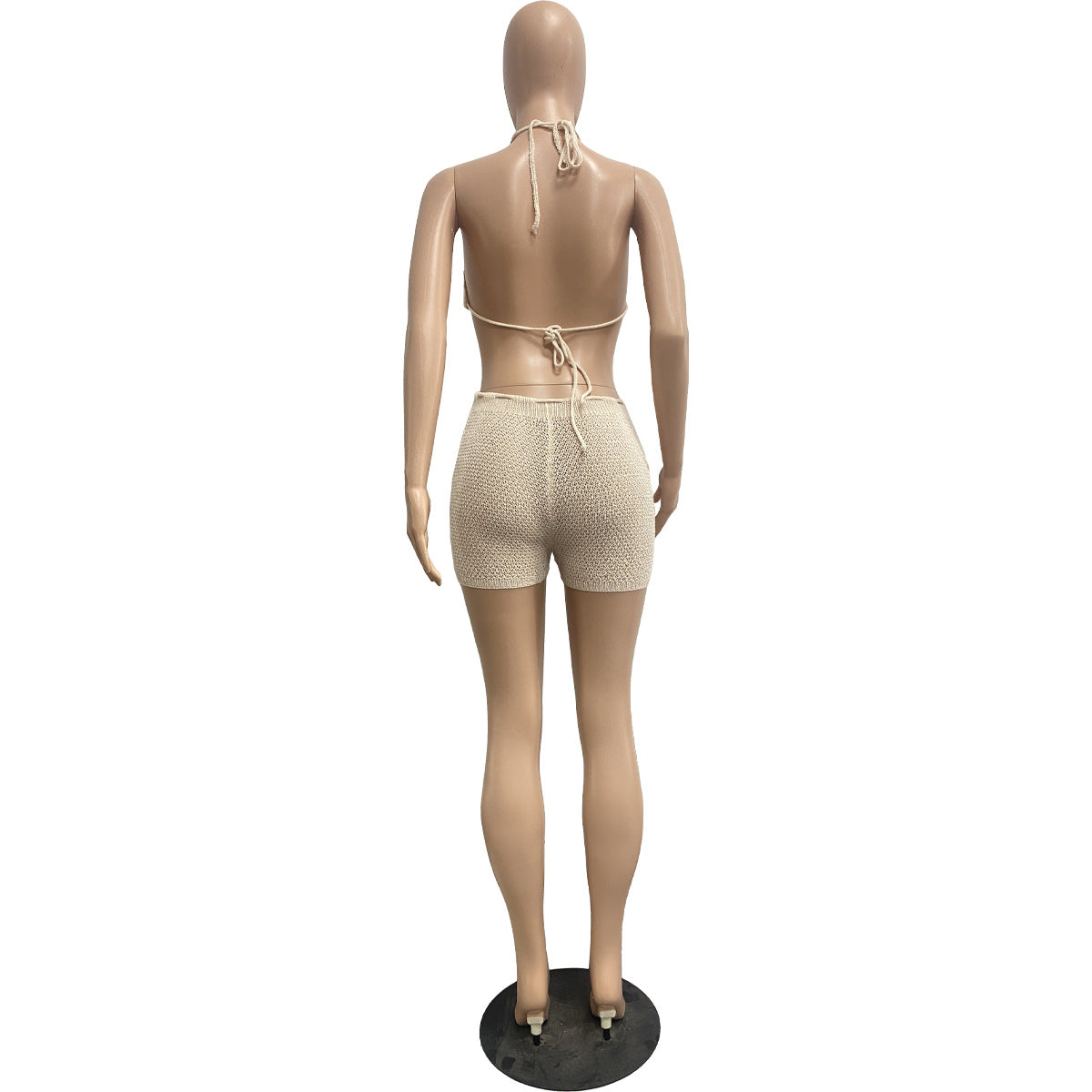 Fashion sexy sleeveless knitting two piece shorts set 18