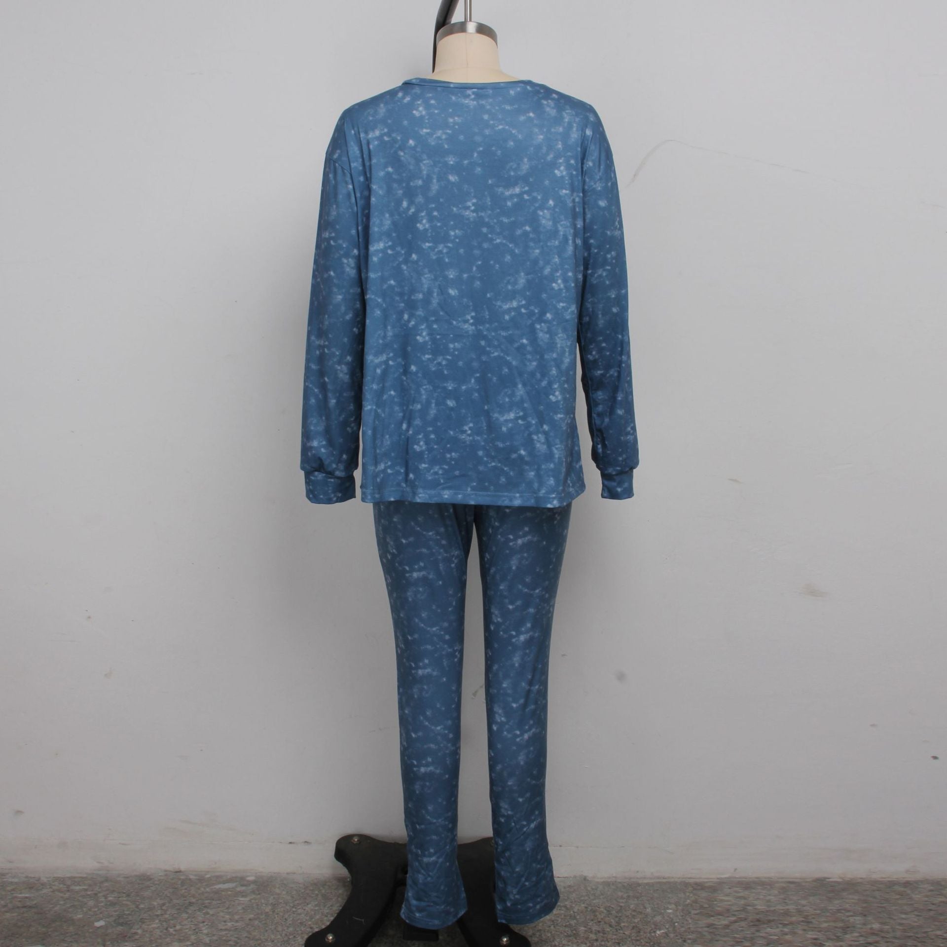 Women's Casual Fashion Casual Round Neck Long Sleeve Two-Piece Pants Set 12