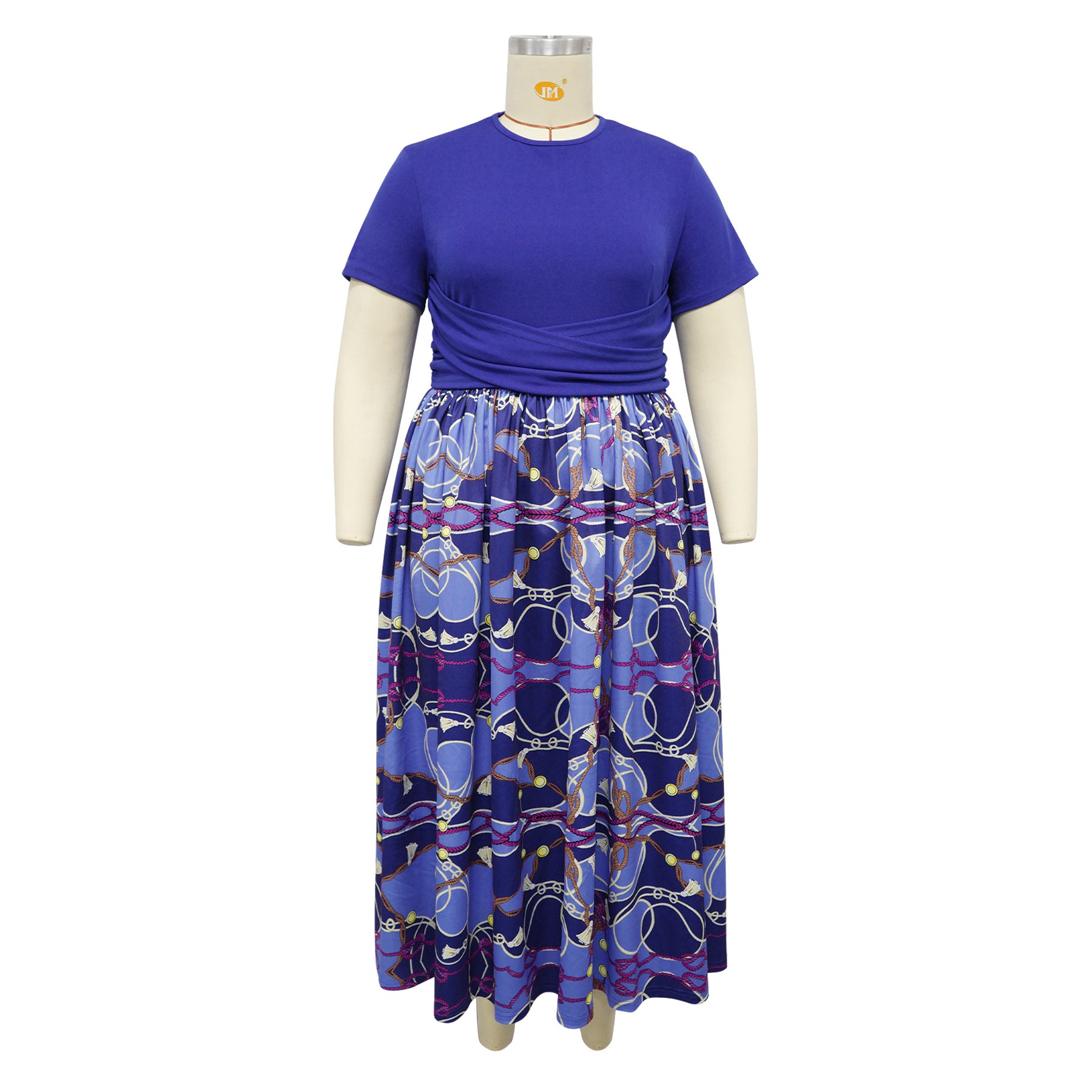 Plus Size African Women Pleated Dress 13