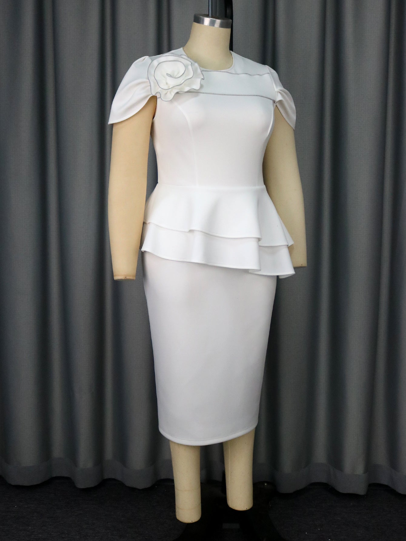 Floral Ruffled Formal Bodycon Party Dress 4