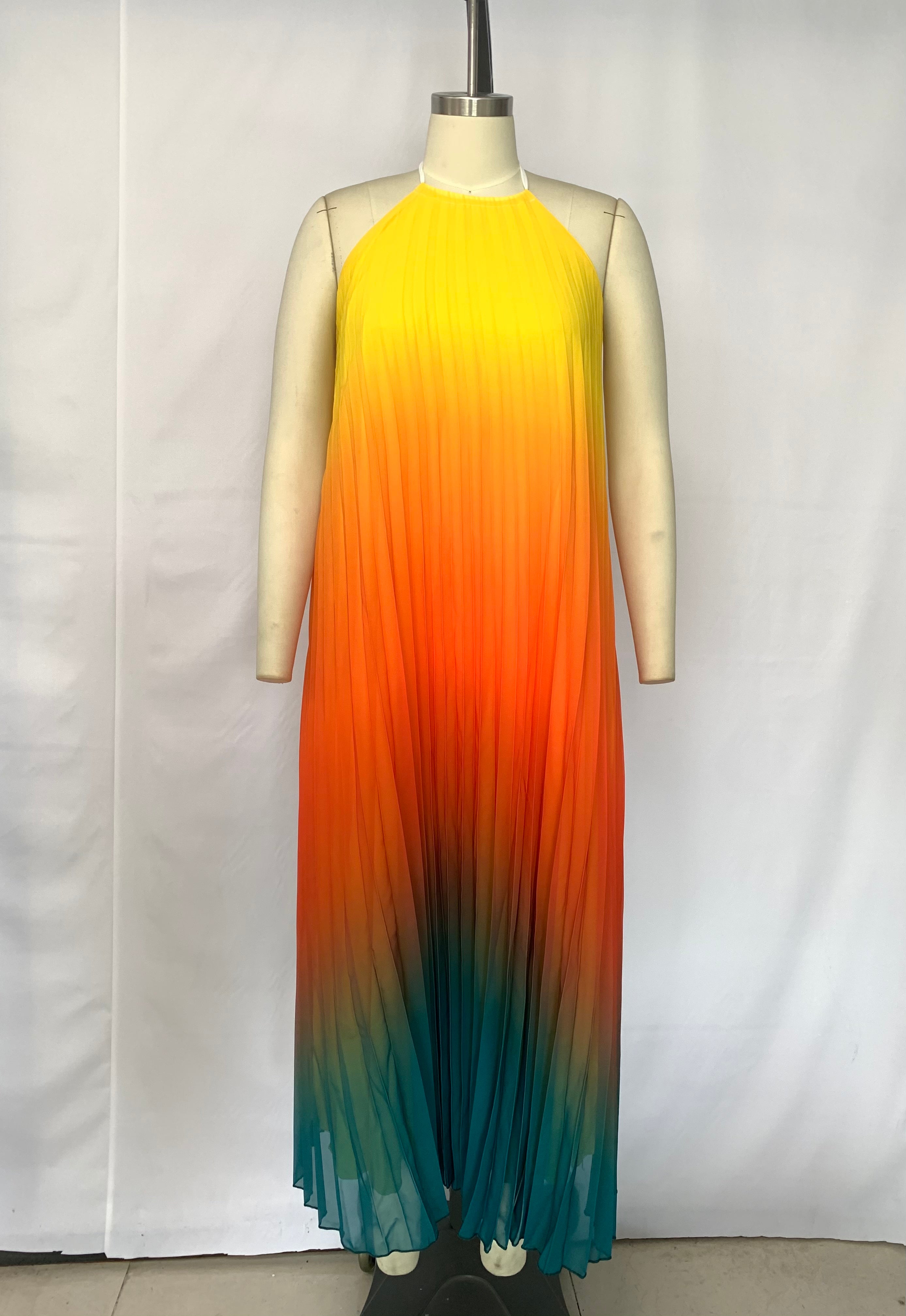 Women's Summer Chic Positioning Print Loose Lace-Up Drop-Shoulder Swing Dress 7