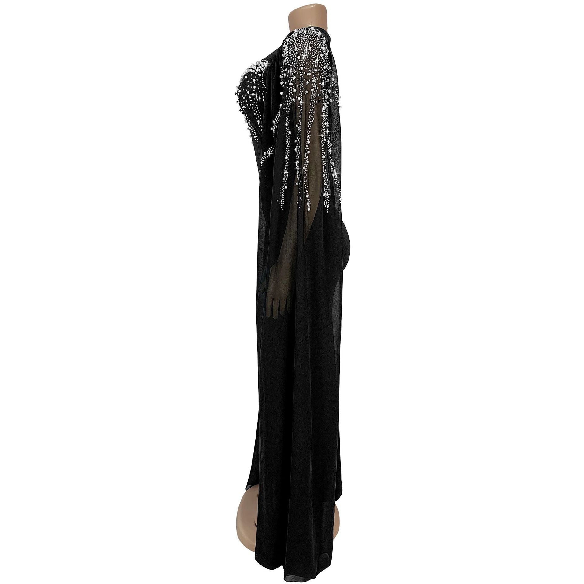 Women's Elegant Chic Beaded Fashionable Evening Dress 5