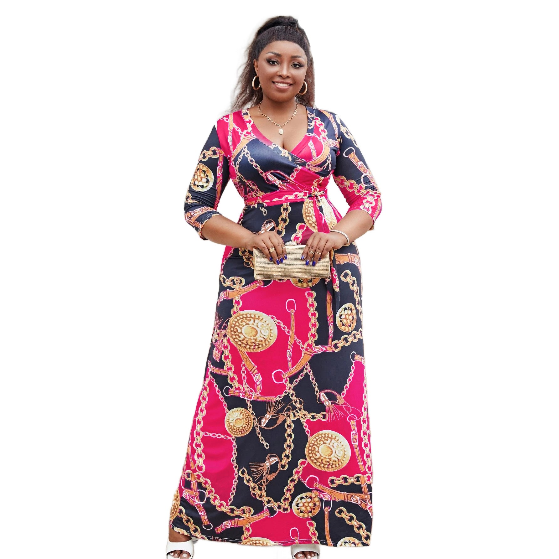 Sexy Fashion Chain Print Fashion Swing Dress 8