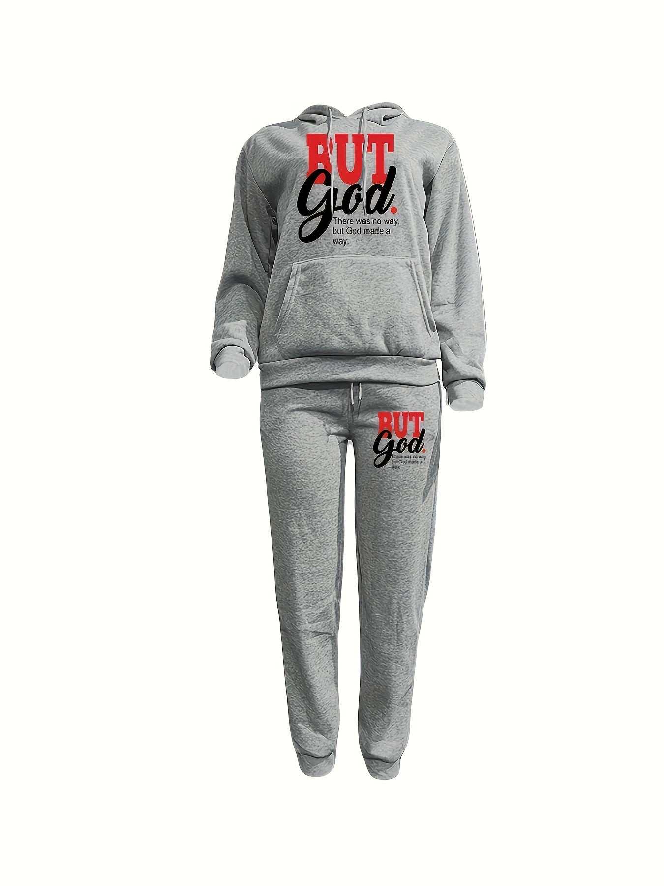 Women's Two-Piece Casual Printed Fleece Hoodie Pants Set 21