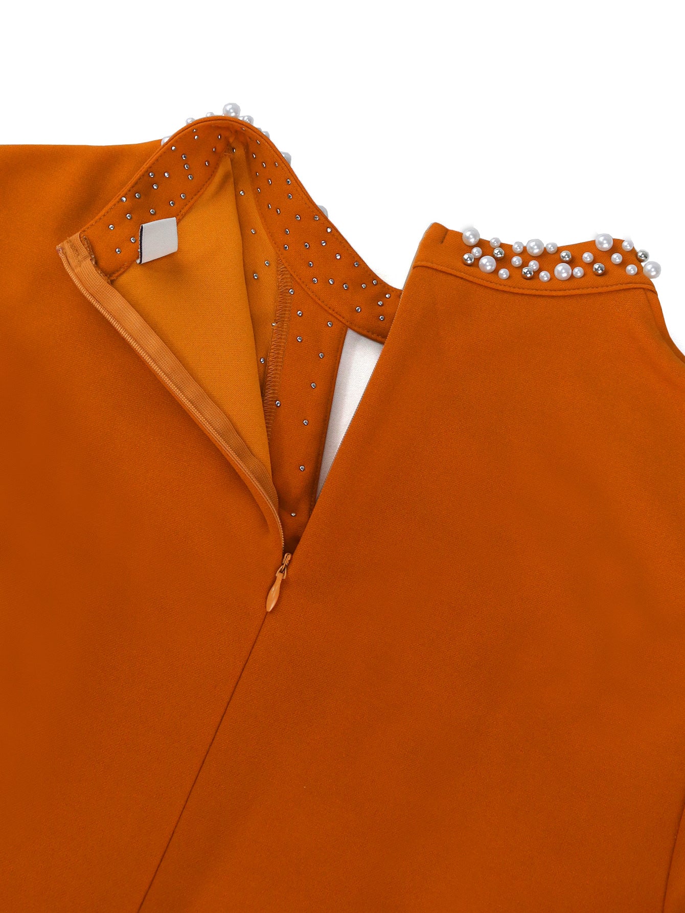 Women's Fashion High Neck A-Line Elegant Beaded Dress 15