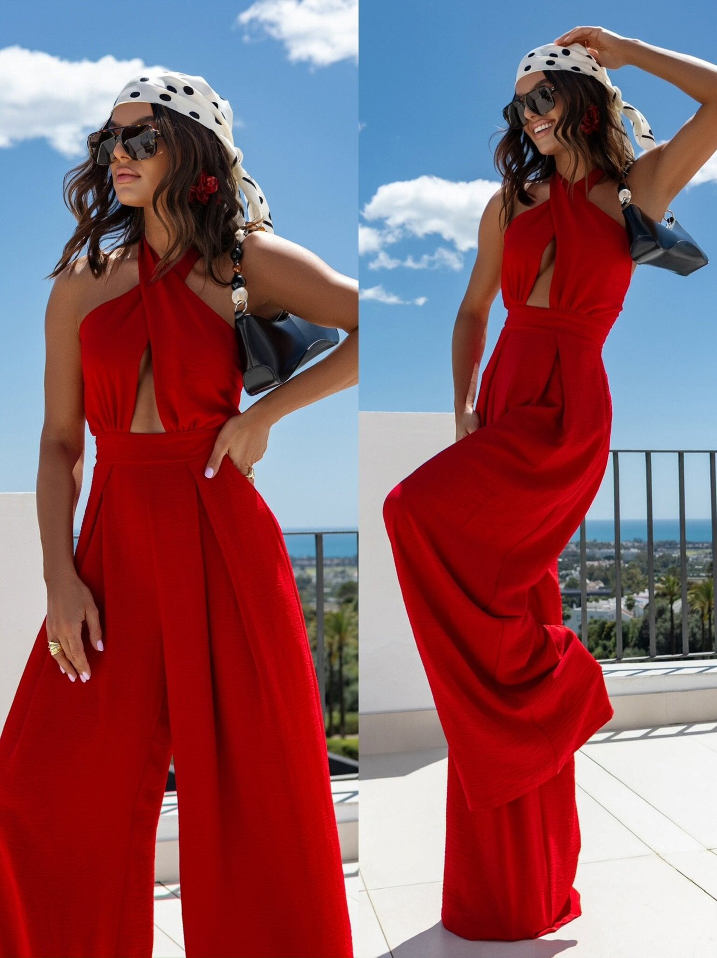 Women Sexy Halter Neck Jumpsuit 7