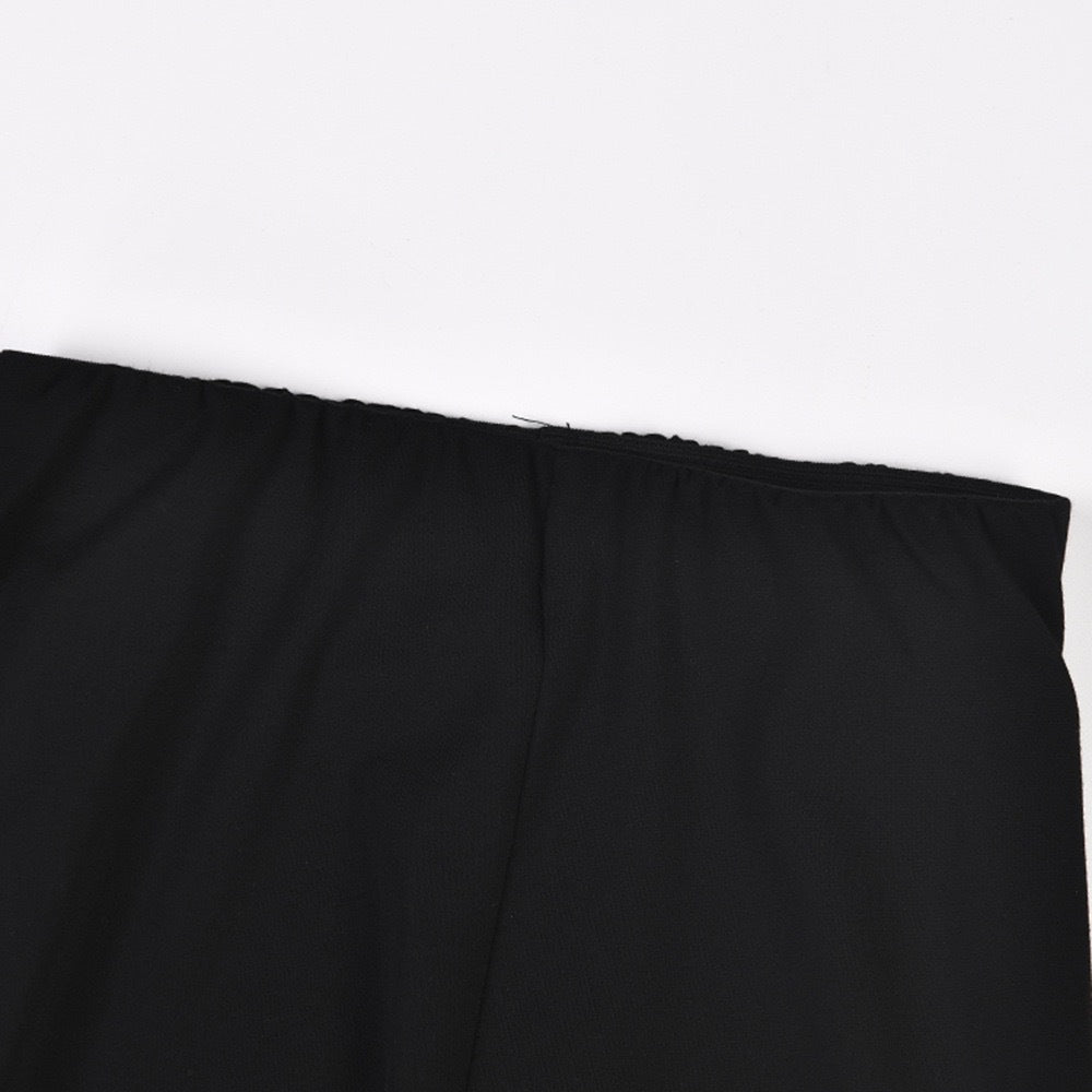 Women Color Block Stretch Denim Bell Bottom Cropped Pants 11