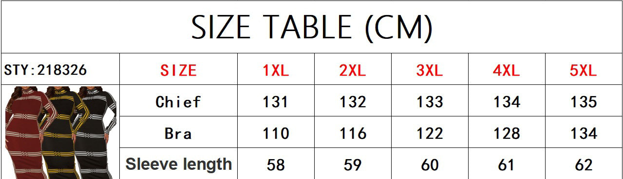 Plus Size Winter Women High Neck Long Sleeve Dress 12