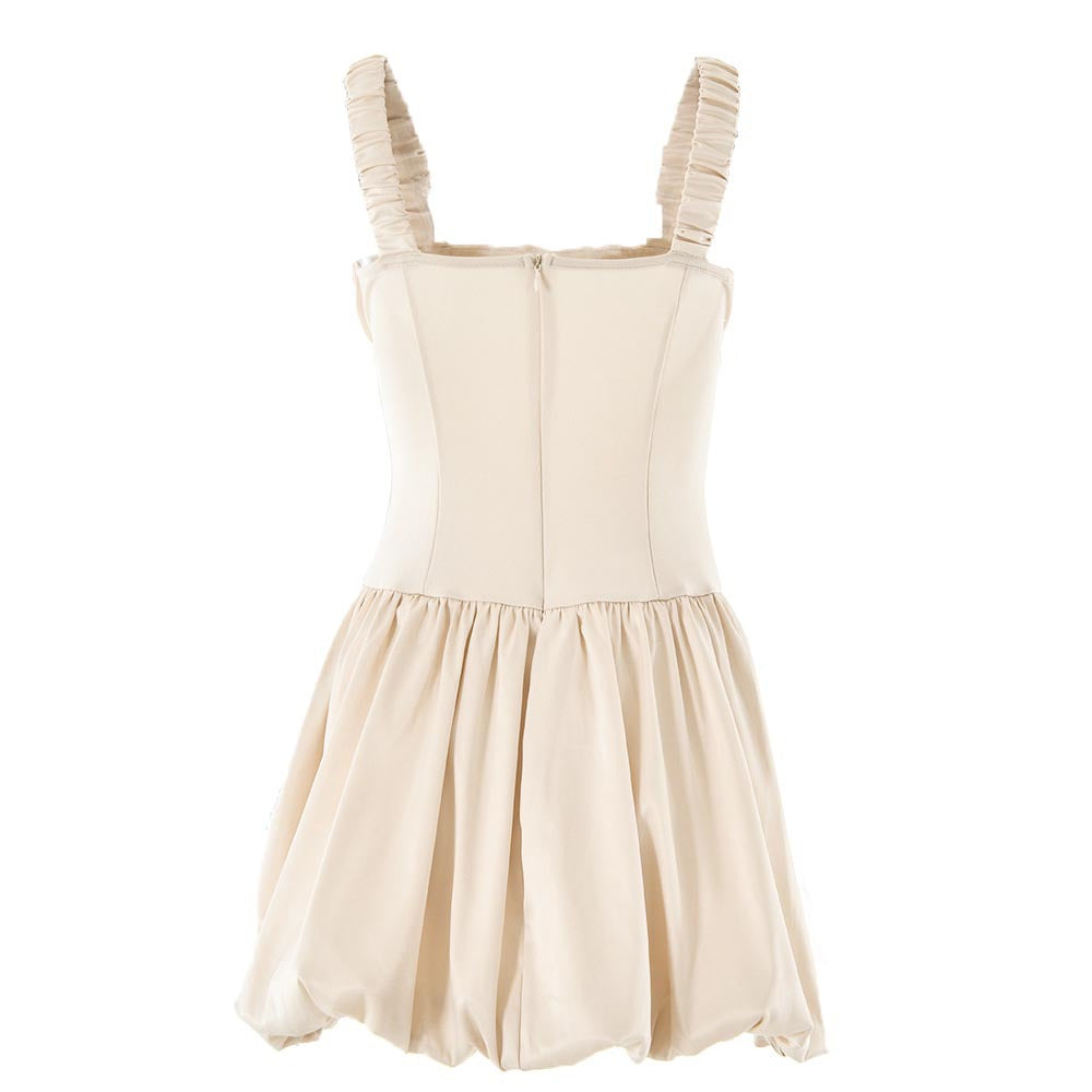 Women Casual Summer Backless Sexy Satin Bubble Skirt 8