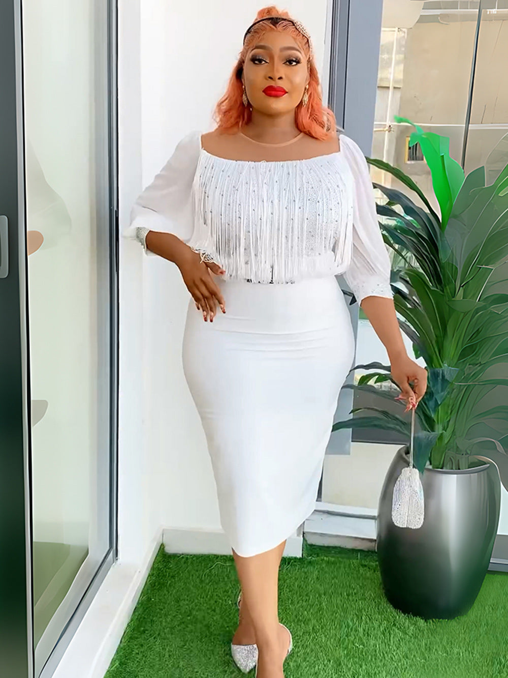 Women's Fashion Career Chic African Plus Size Dress 6