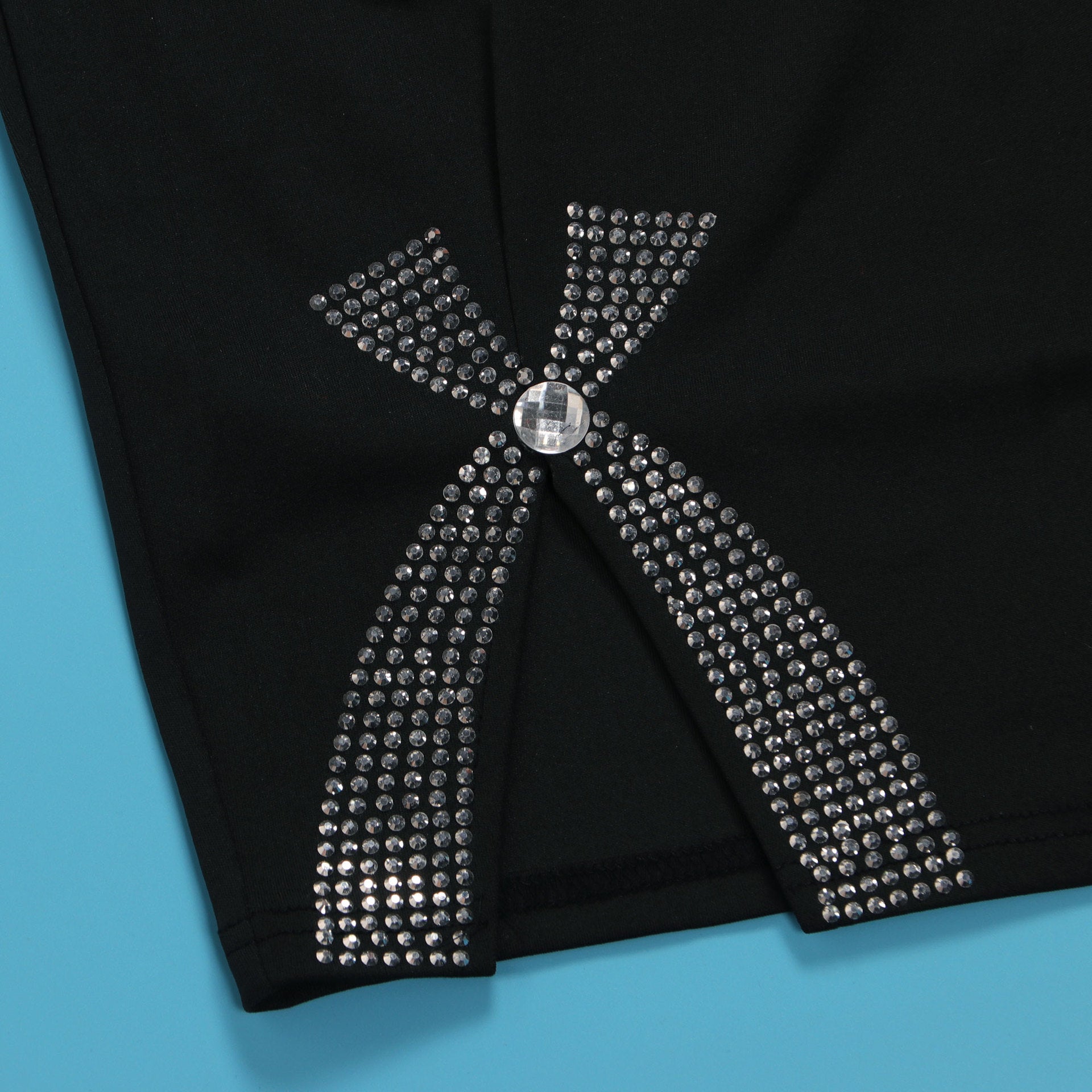 Sexy Bow-Embellished Beaded Slit Strap Bodycon Dress 29