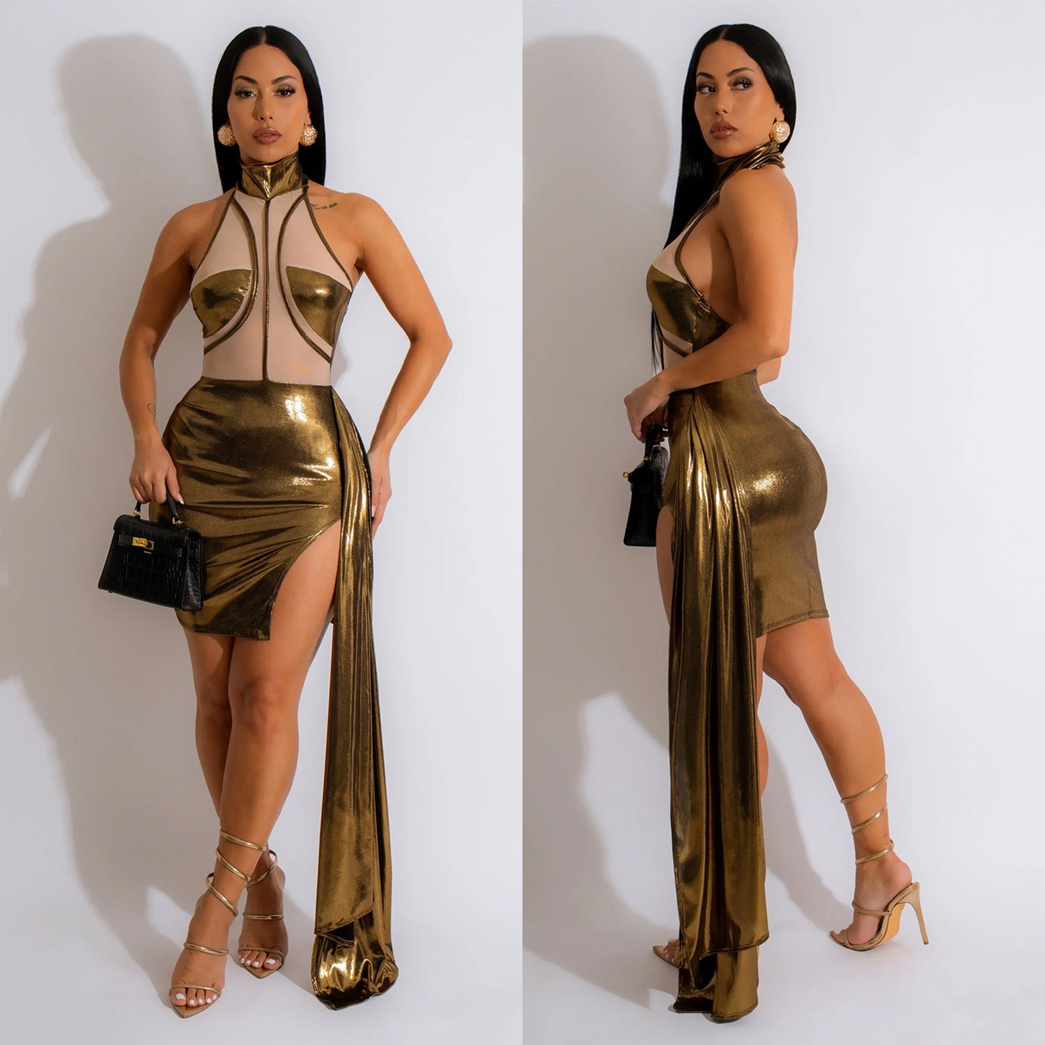 Fashion Women 's Solid Color Sleeveless Party Dress For Women 4