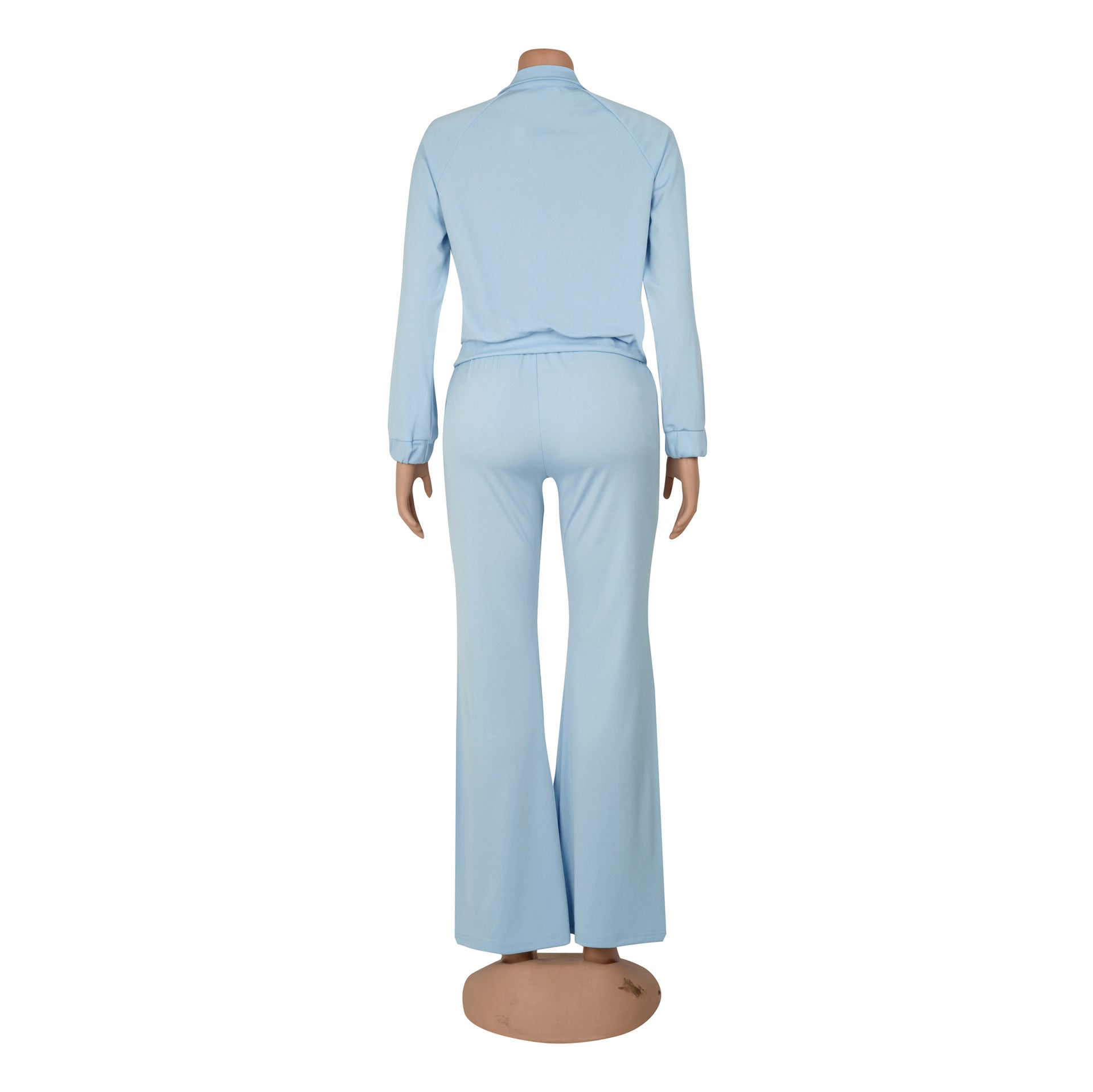 Women Casual Sport Zip Long Sleeve Top and Pant Two-Piece Set 18