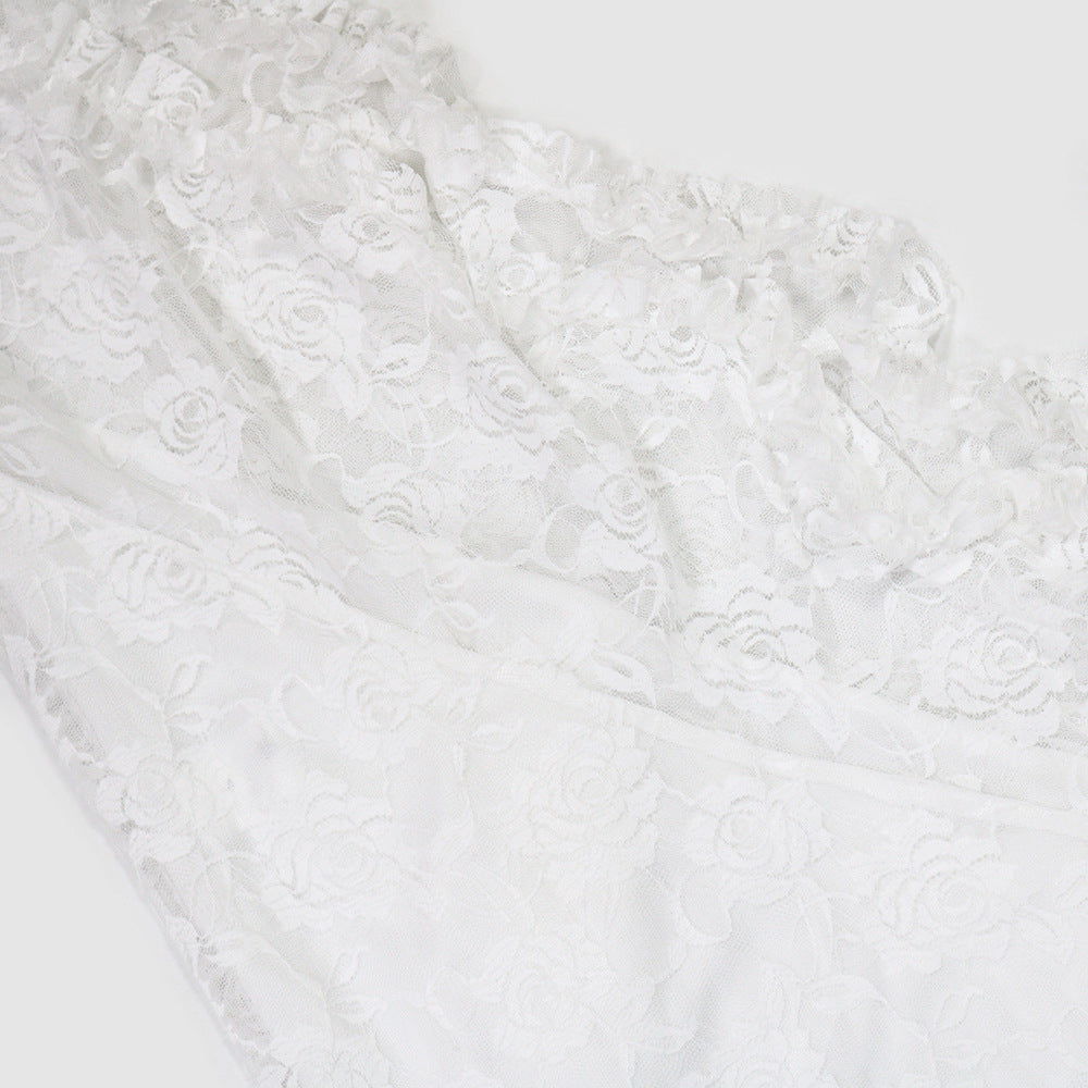 Strapless irregular solid color long dress for women 18