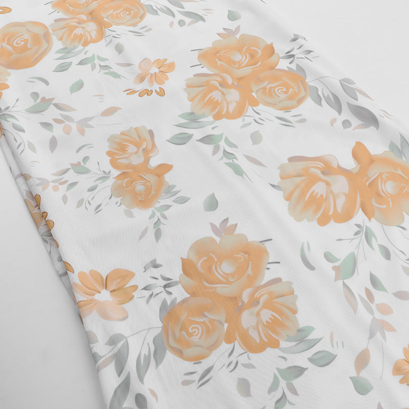 Spring Summer Mesh Printed Strap Slim Dress 15