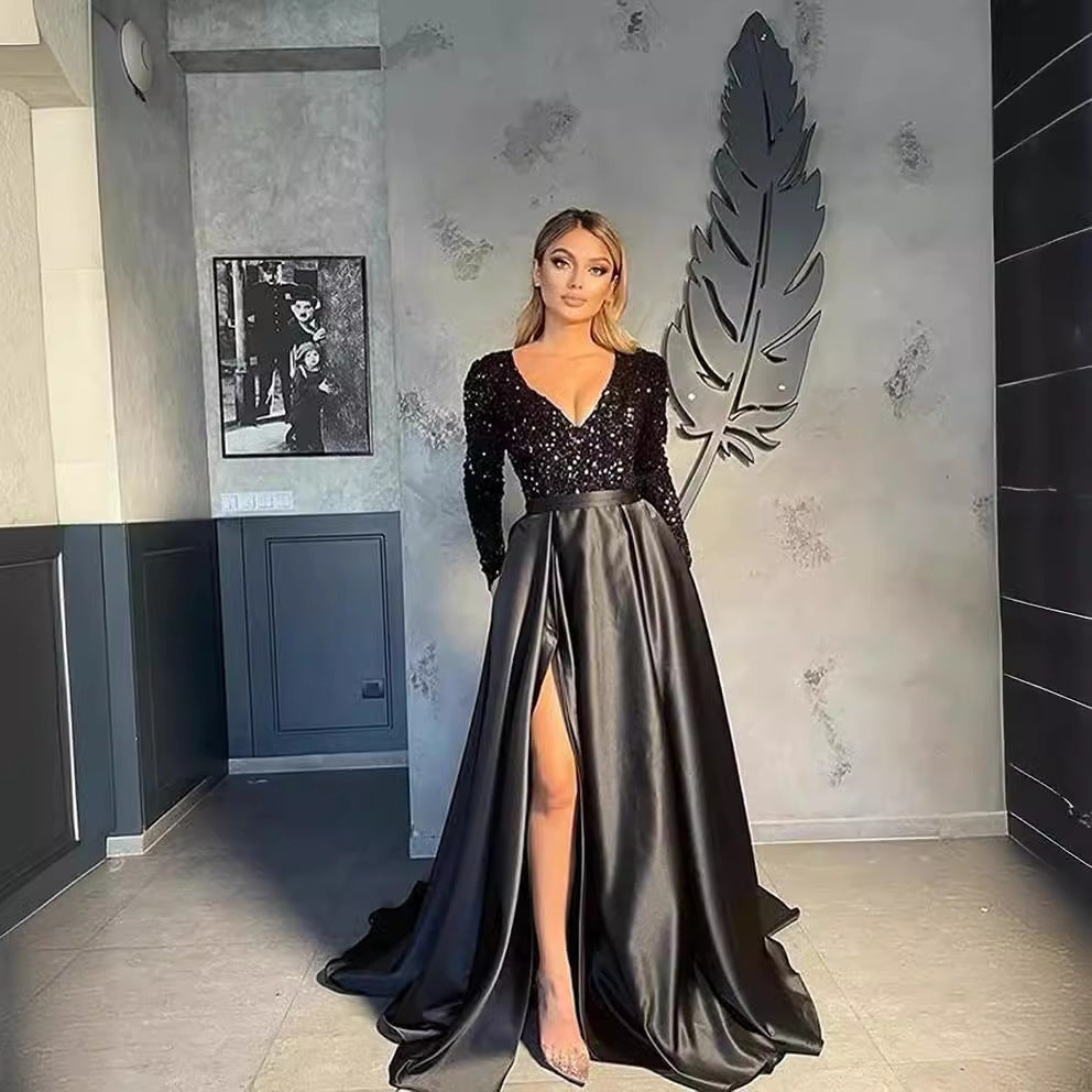 Spring Summer Party Dress Long Sequin Evening Dress（Processing time need 3-6 days） 4