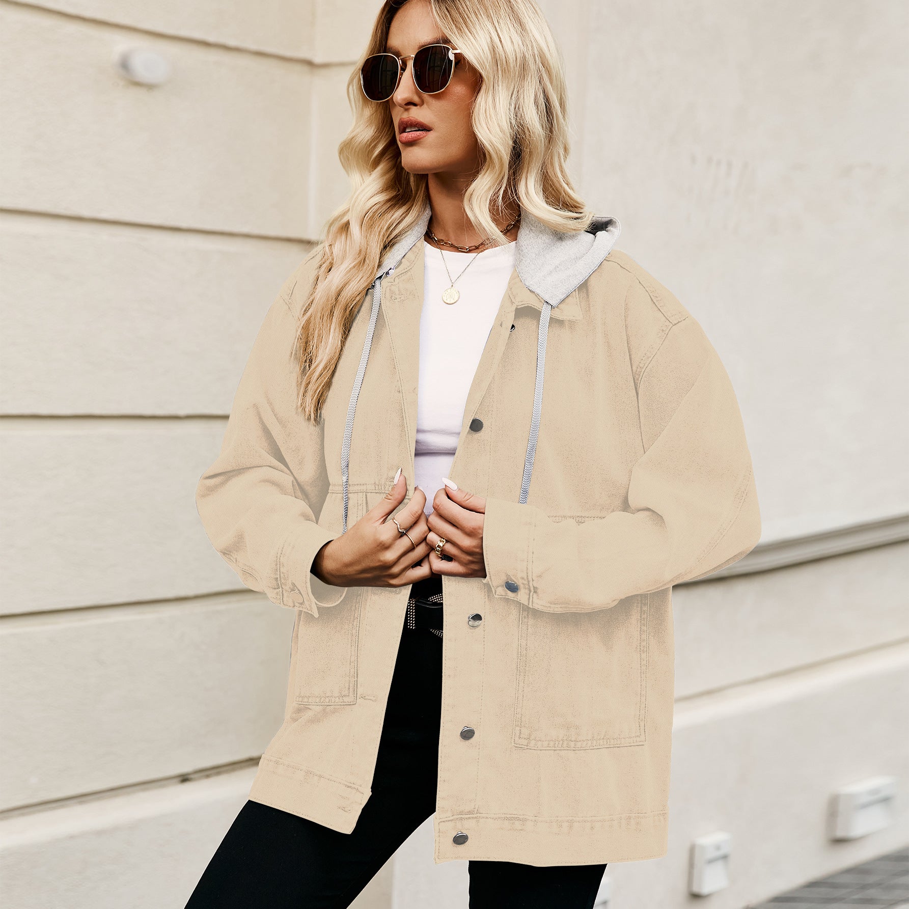 Women Retro Classic Loose Denim Casual Jacket 25