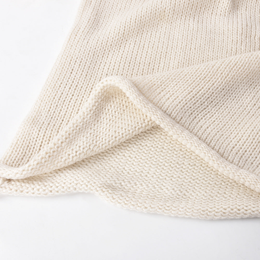 Women's Hollow Style U Neck Tie Knitting Long Dress 17