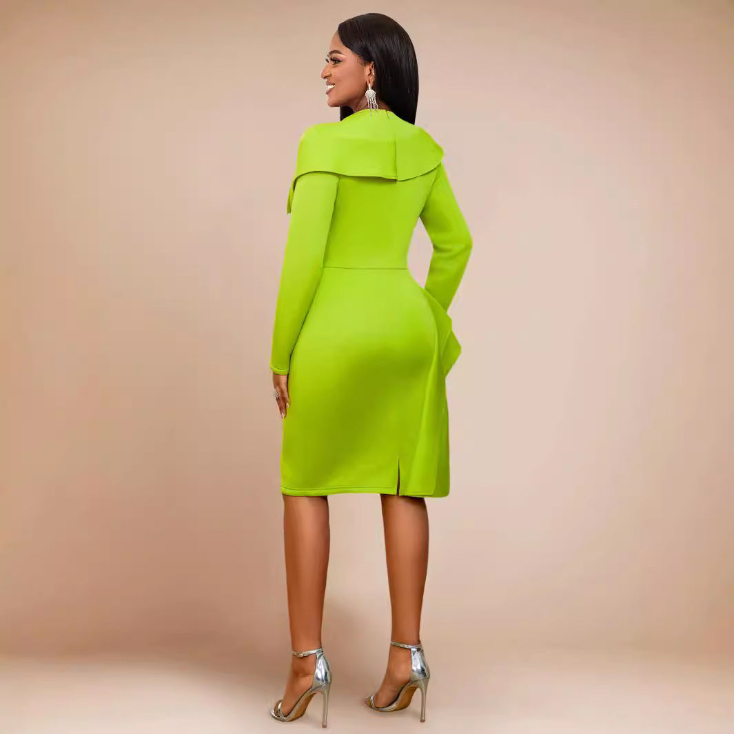 Women Long Sleeve Ruffle Formal Party Dress 3