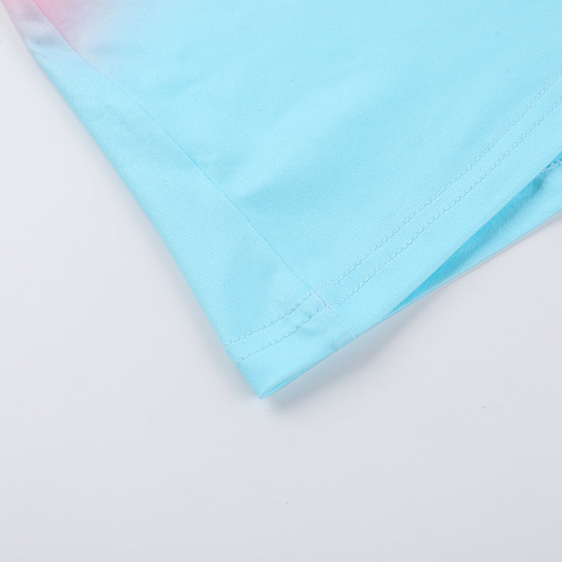 Women Summer Printed Square Neck Strap Bodycon Dress 13