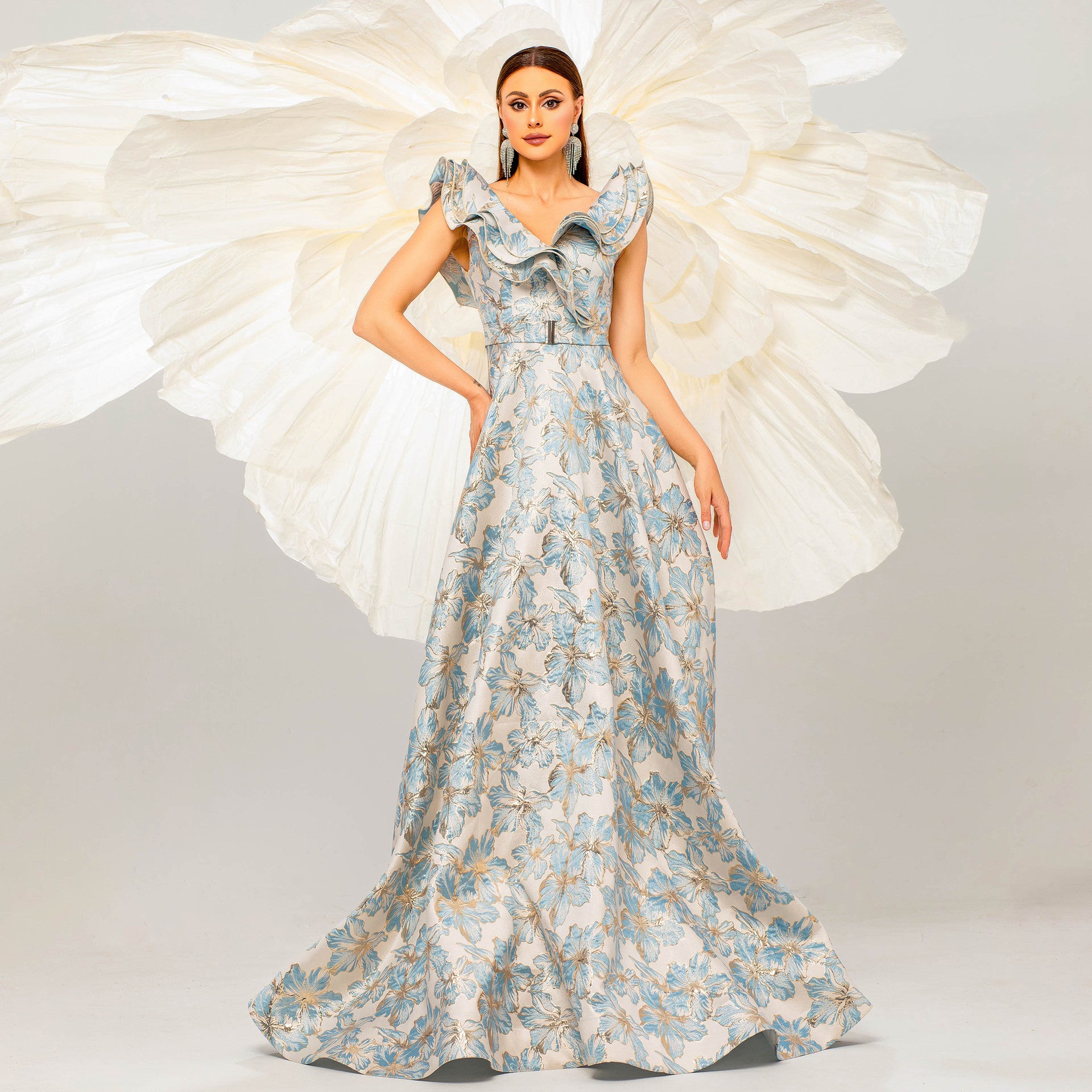 Women Sleeveless V-Neck Sexy Formal Party Evening Dress 6