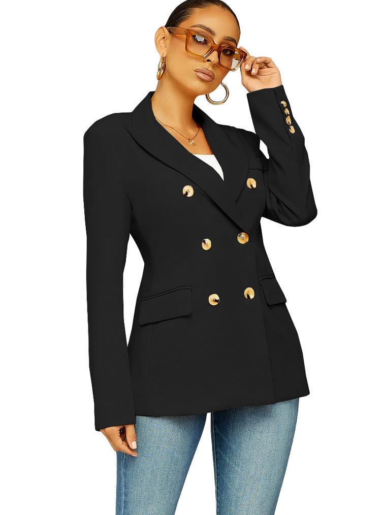 Fashion Women's Solid Color Slim Fit Blazer Jacket 3