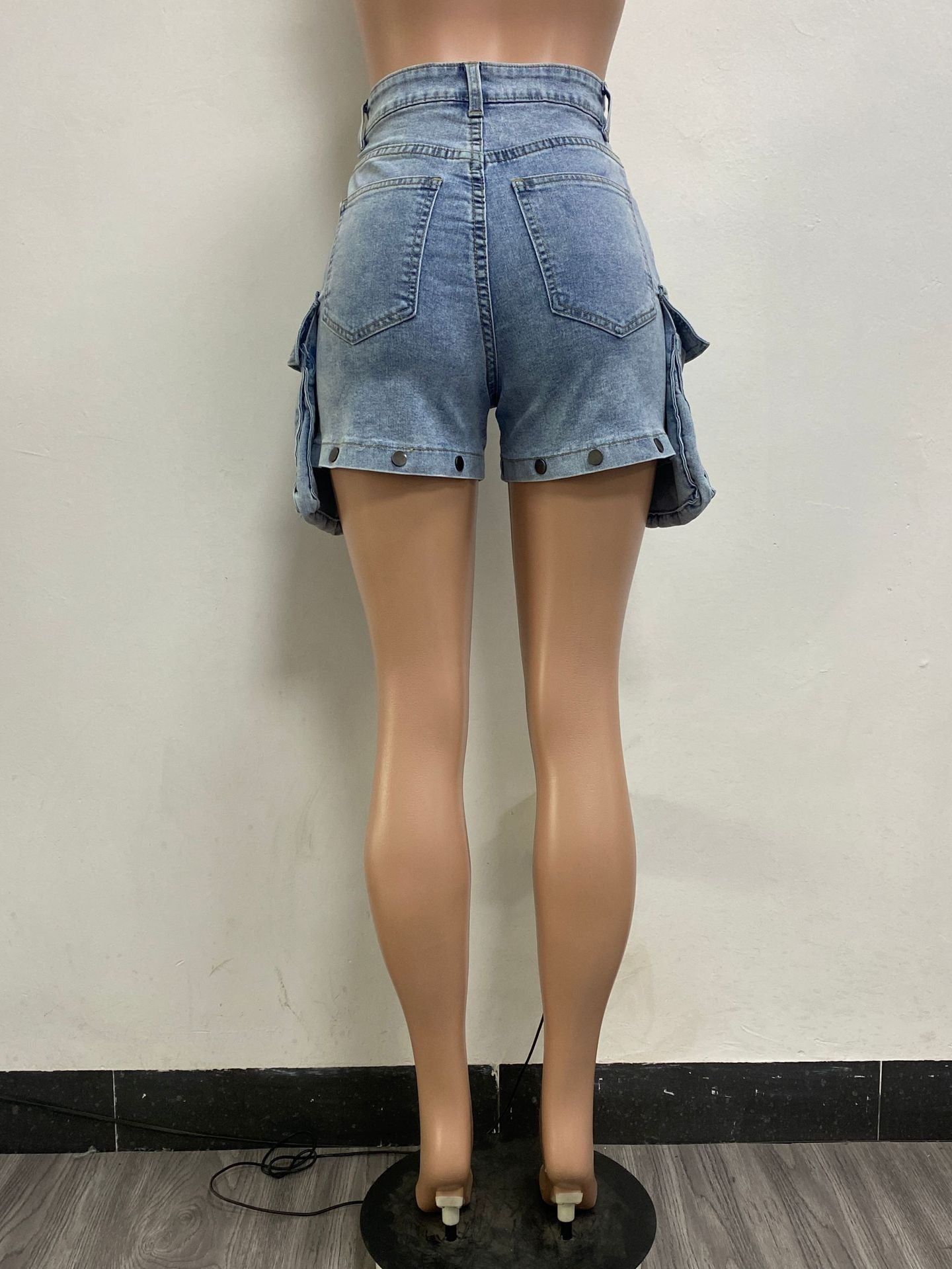 Women Casual Stretch Cutout Detachable Denim Pants 8