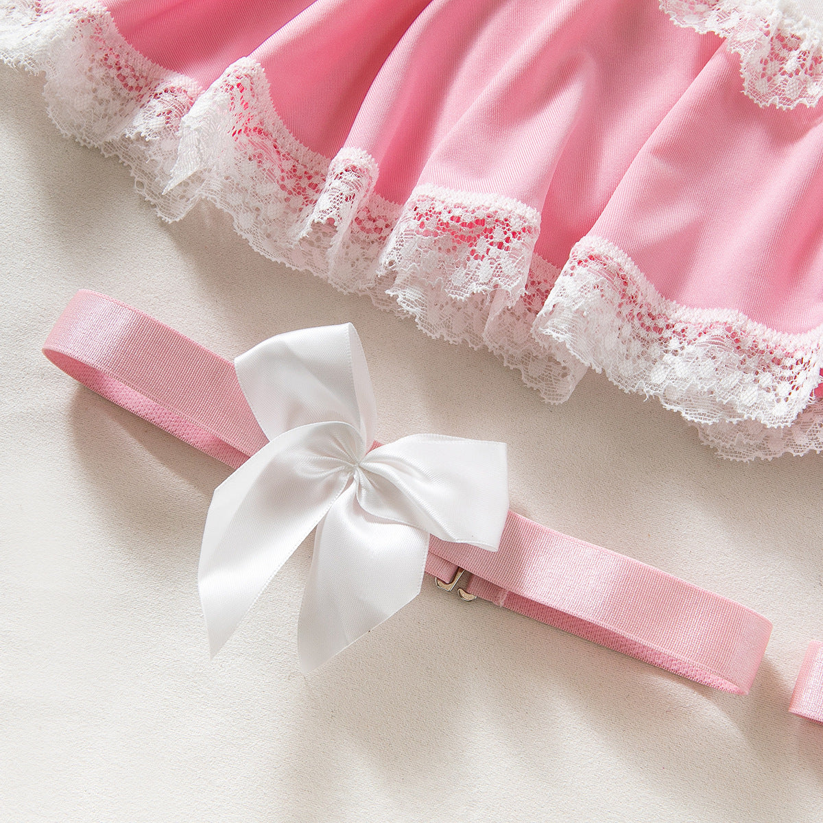 Women lace-up maid Pu-Leather cosplay uniform Sexy lingerie set 43