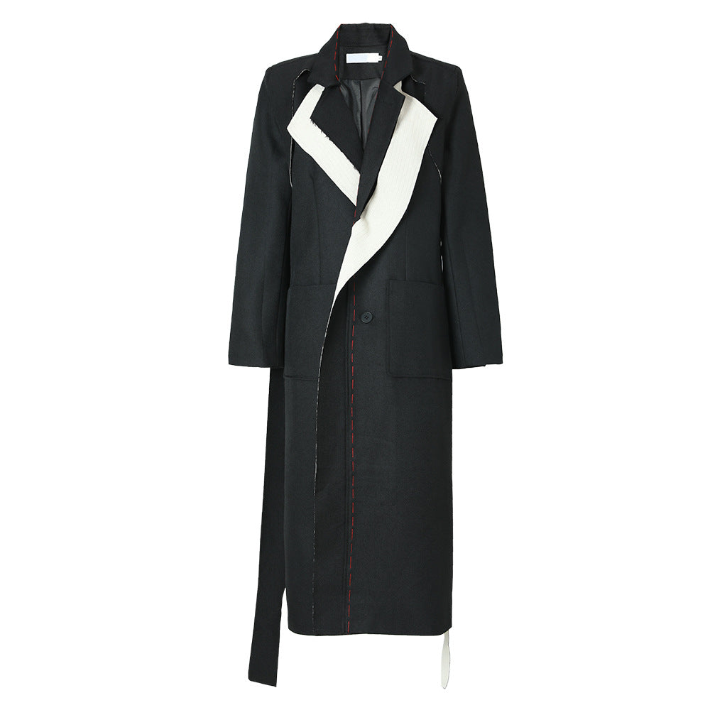 Women Vintage Long Blazer Trench Coat 7