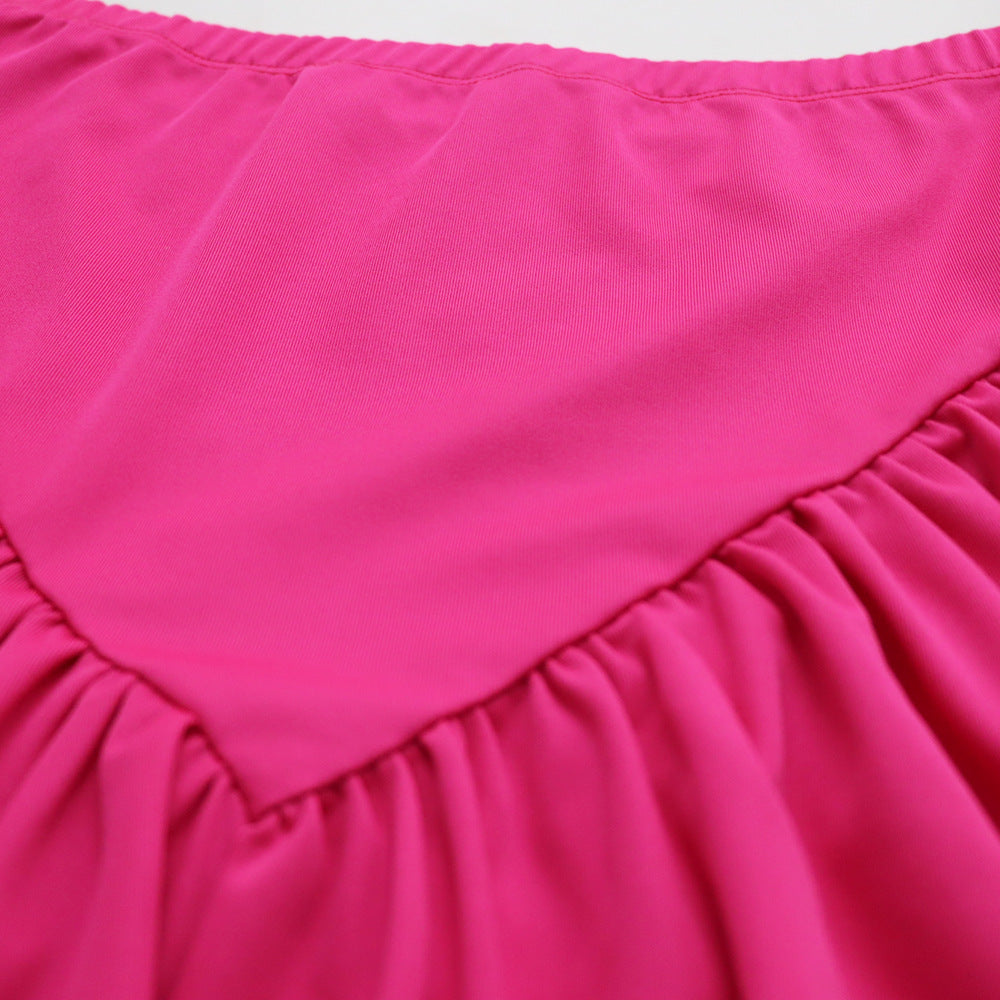 Tight Fitting Short T-shirt High Waist Casual Simple Irregular Skirt Two-piece Set 24